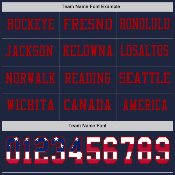 Custom Navy USA Flag-Red Long Sleeve Authentic Football Jersey