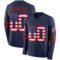 LongSleeve0536 Custom Navy USA Flag-Red Long Sleeve Authentic Football Jersey