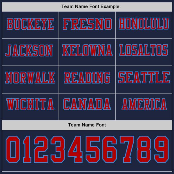 Custom Navy Red-Powder Blue Long Sleeve Authentic Football Jersey