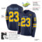 LongSleeve0546-1 Custom Navy Yellow-Light Blue Long Sleeve Authentic Football Jersey