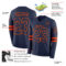 LongSleeve0548-1 Custom Navy Orange Long Sleeve Authentic Football Jersey