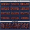 Custom Navy Orange Long Sleeve Authentic Football Jersey