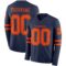 LongSleeve0549 Custom Navy Orange Long Sleeve Authentic Football Jersey