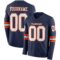 LongSleeve0551 Custom Navy White-Orange Long Sleeve Authentic Football Jersey