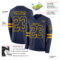 LongSleeve0553-1 Custom Navy Gold Long Sleeve Authentic Football Jersey