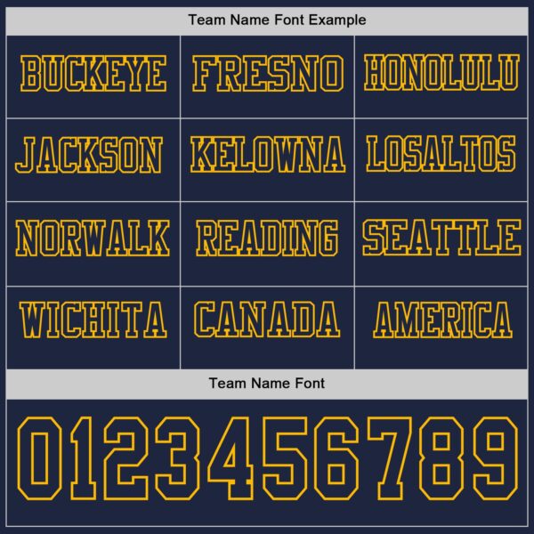 Custom Navy Gold Long Sleeve Authentic Football Jersey