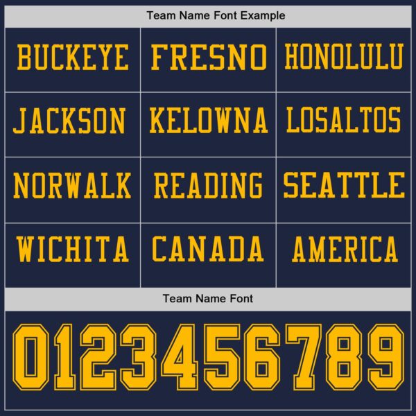 Custom Navy Gold Long Sleeve Authentic Football Jersey