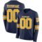 LongSleeve0555 Custom Navy Gold-White Long Sleeve Authentic Football Jersey