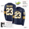 LongSleeve0556-1 Custom Navy White-Gold Long Sleeve Authentic Football Jersey