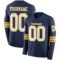 LongSleeve0556 Custom Navy White-Gold Long Sleeve Authentic Football Jersey