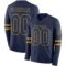 LongSleeve0557 Custom Navy Old Gold Long Sleeve Authentic Football Jersey