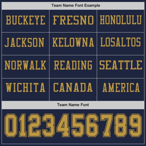 Custom Navy Old Gold Long Sleeve Authentic Football Jersey