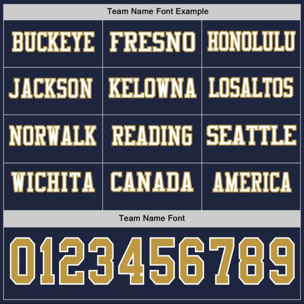 Custom Navy Old Gold-White Long Sleeve Authentic Football Jersey