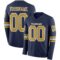LongSleeve0559 Custom Navy Old Gold-White Long Sleeve Authentic Football Jersey