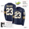 LongSleeve0560-1 Custom Navy White-Old Gold Long Sleeve Authentic Football Jersey