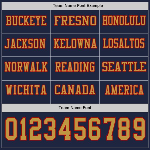 Custom Navy Old Gold-Red Long Sleeve Authentic Football Jersey