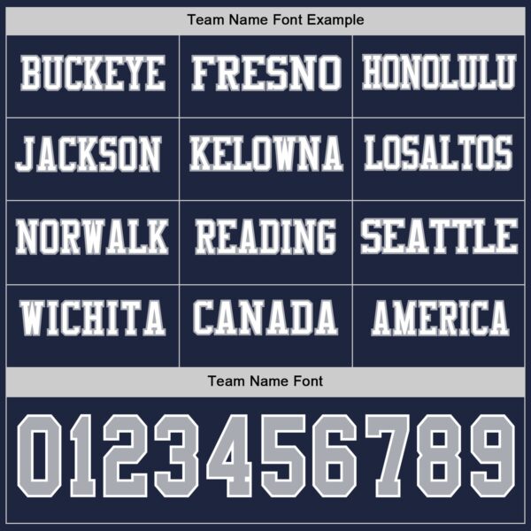 Custom Navy Gray-White Long Sleeve Authentic Football Jersey