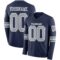 LongSleeve0564 Custom Navy Gray-White Long Sleeve Authentic Football Jersey
