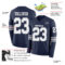 LongSleeve0565-1 Custom Navy White-Gray Long Sleeve Authentic Football Jersey