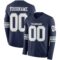 LongSleeve0565 Custom Navy White-Gray Long Sleeve Authentic Football Jersey