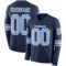 LongSleeve0569 Custom Navy Light Blue-White Long Sleeve Authentic Football Jersey