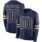 LongSleeve0571 Custom Navy Cream Long Sleeve Authentic Football Jersey