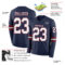LongSleeve0576-1 Custom Navy White-Crimson Long Sleeve Authentic Football Jersey
