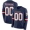 LongSleeve0576 Custom Navy White-Crimson Long Sleeve Authentic Football Jersey