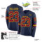 LongSleeve0578-1 Custom Navy Crimson-Gold Long Sleeve Authentic Football Jersey