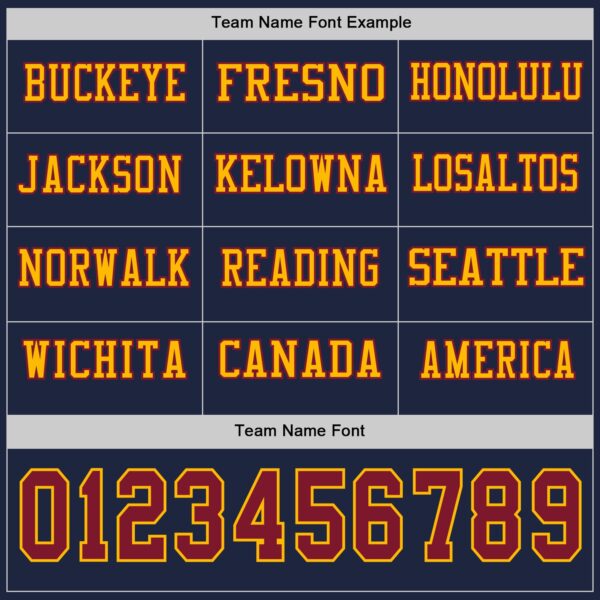 Custom Navy Crimson-Gold Long Sleeve Authentic Football Jersey