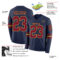 LongSleeve0579-1 Custom Navy Crimson-Old Gold Long Sleeve Authentic Football Jersey