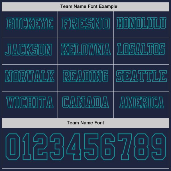 Custom Navy Teal Long Sleeve Authentic Football Jersey