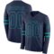 LongSleeve0580 Custom Navy Teal Long Sleeve Authentic Football Jersey