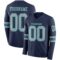 LongSleeve0584 Custom Navy Gray-Teal Long Sleeve Authentic Football Jersey