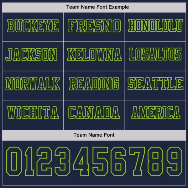 Custom Navy Neon Green Long Sleeve Authentic Football Jersey