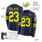 LongSleeve0589-1 Custom Navy Light Yellow Long Sleeve Authentic Football Jersey