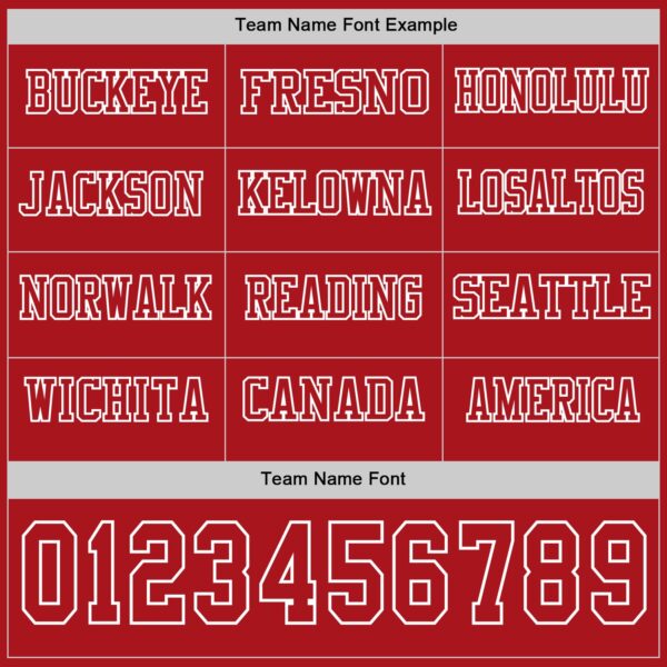 Custom Red White Long Sleeve Authentic Football Jersey