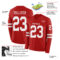 LongSleeve0594-1 Custom Red White Long Sleeve Authentic Football Jersey