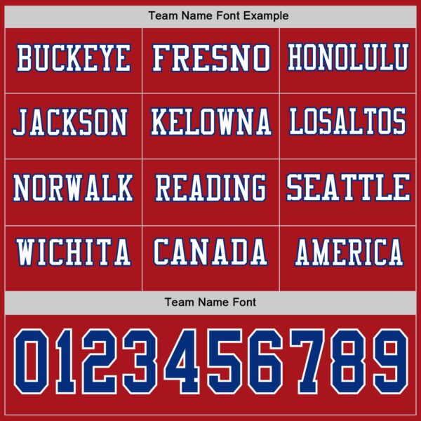 Custom Red Royal-White Long Sleeve Authentic Football Jersey