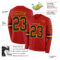 LongSleeve0603-1 Custom Red Black-Gold Long Sleeve Authentic Football Jersey