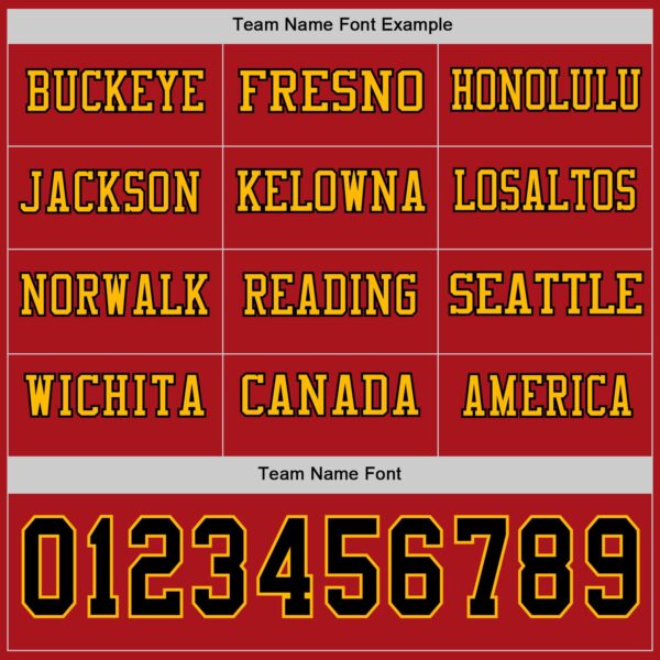 Custom Red Black-Gold Long Sleeve Authentic Football Jersey