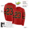 LongSleeve0604-1 Custom Red Black-Old Gold Long Sleeve Authentic Football Jersey