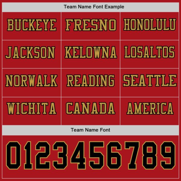 Custom Red Black-Old Gold Long Sleeve Authentic Football Jersey