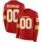 LongSleeve0605 Custom Red White-Gold Long Sleeve Authentic Football Jersey