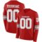 LongSleeve0609 Custom Red White-Gray Long Sleeve Authentic Football Jersey