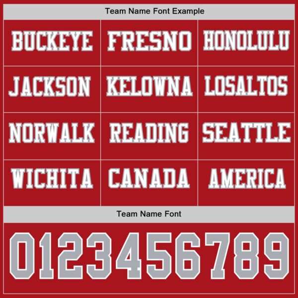 Custom Red Gray-White Long Sleeve Authentic Football Jersey