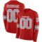 Custom Red Gray-White Long Sleeve Authentic Football Jersey