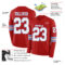 Custom Red White-Light Blue Long Sleeve Authentic Football Jersey