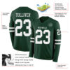 Custom Green White Long Sleeve Authentic Football Jersey