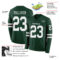 LongSleeve0620-1 Custom Green White Long Sleeve Authentic Football Jersey
